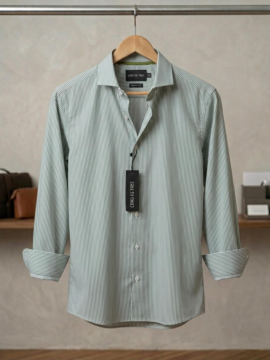 6808RAYMLVM - CAMISA TUNIS SKSP VERDE MILITAR